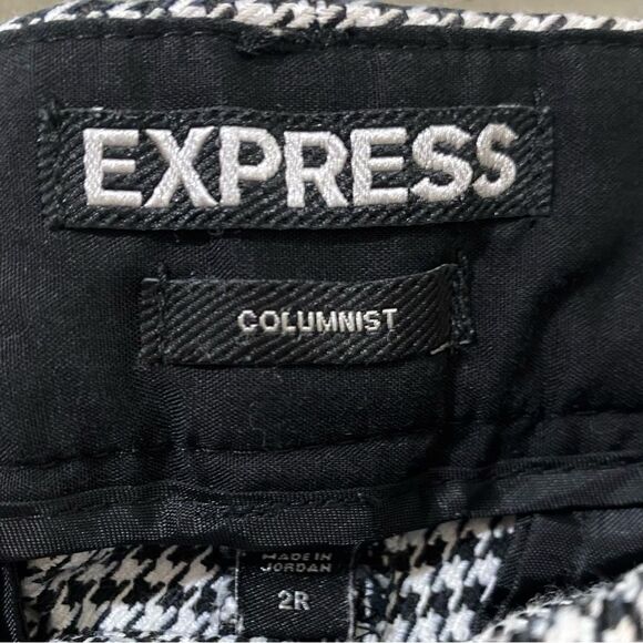 Express Columnist Plaid Houndstooth Boot Cut Ankle Pants Slacks Business Trouser - Picture 8 of 13